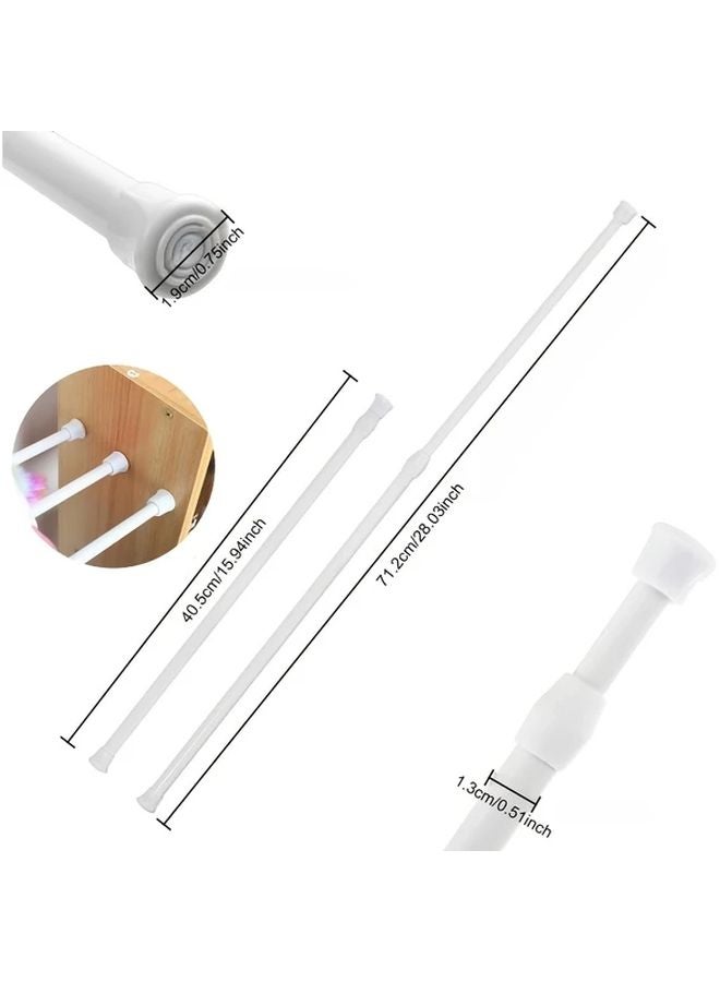 White Adjustable Refrigerator Rods 4pcs Non Slip Extension Cabinet Tension Rods For Kitchen Bookshelf - Image 3